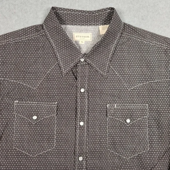 Stetson Shirt Mens 2XL Western Pearl Snap Long Sleeve Cowboy Rodeo - Picture 5 of 11